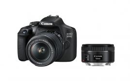 Фотоапарат Canon EOS 2000D тяло + Обектив Canon EF-s 18-55mm f/3.5-5.6 IS II + Обектив Canon EF 50mm f/1.8 STM